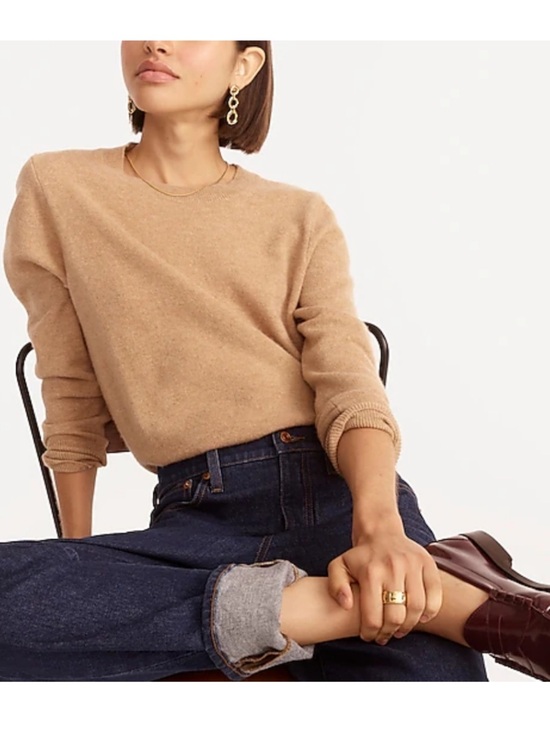 J. Crew Sweaters - J Crew crew neck classic cashmere sweater tan camel M